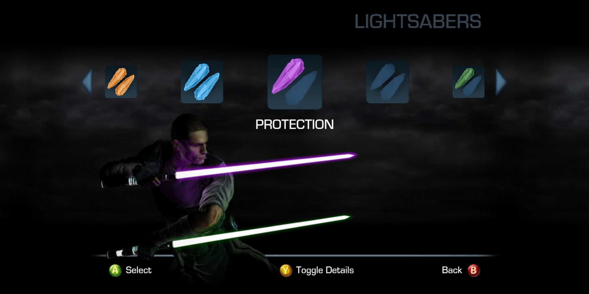 Lightsaber customization in Star Wars: The Force Unleashed 2