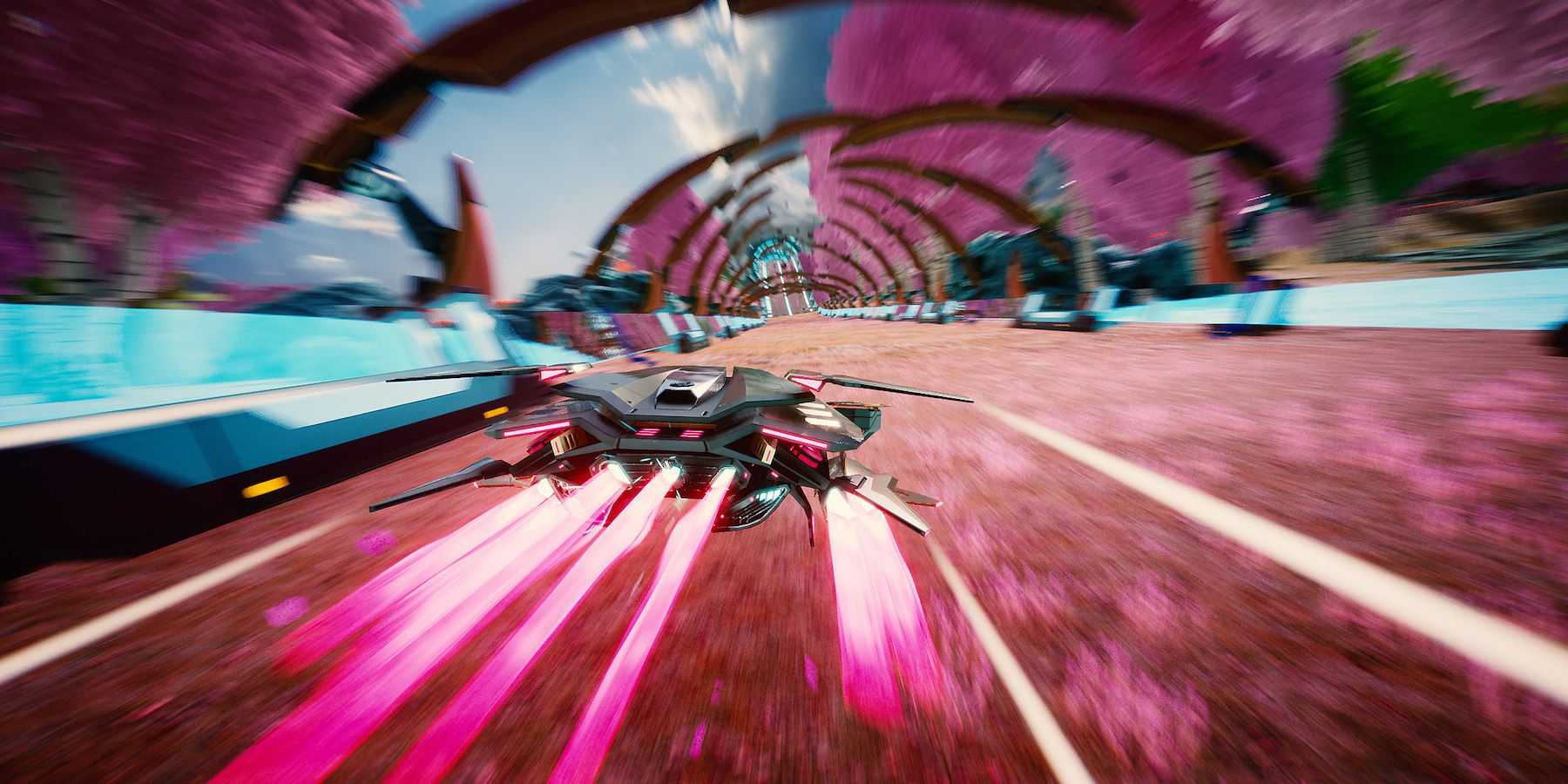 redout 2 racing track pink cherry blossoms