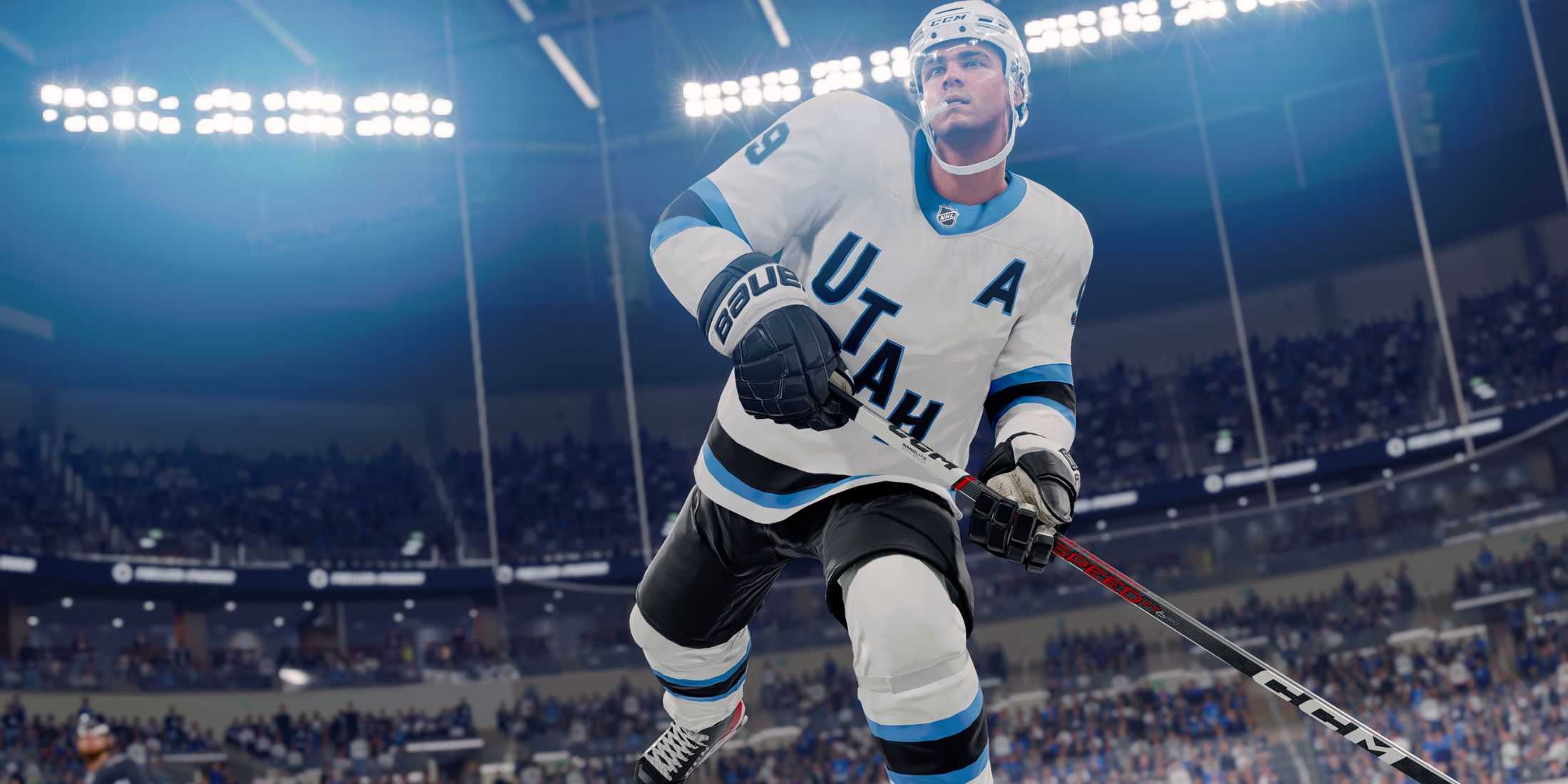 A player on the field in NHL 25