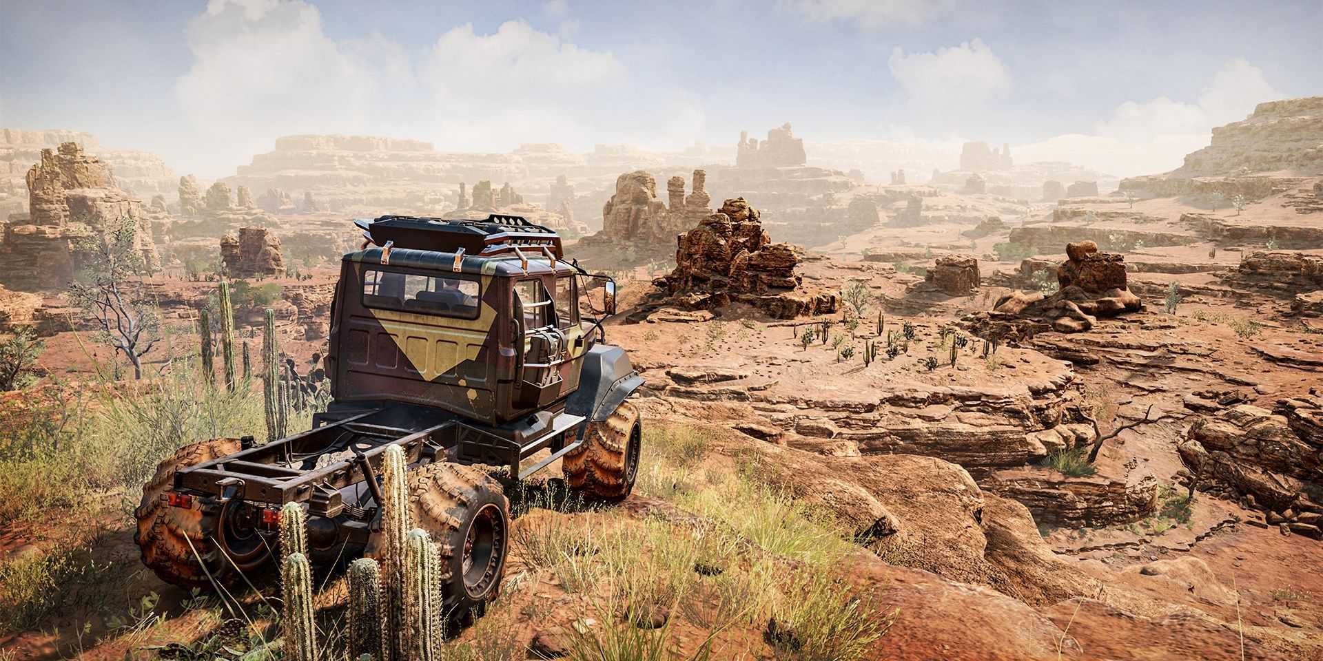 A desert area in Expeditions A MudRunner Game