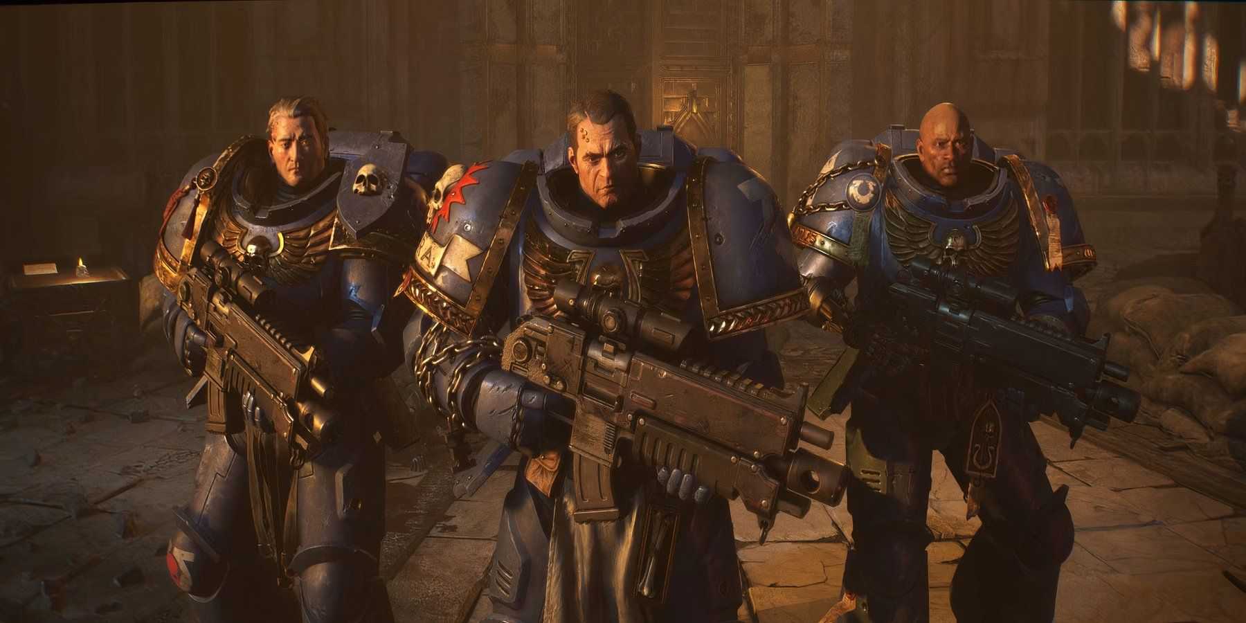 Gadriel, Titus, and Chairon in Space Marine 2