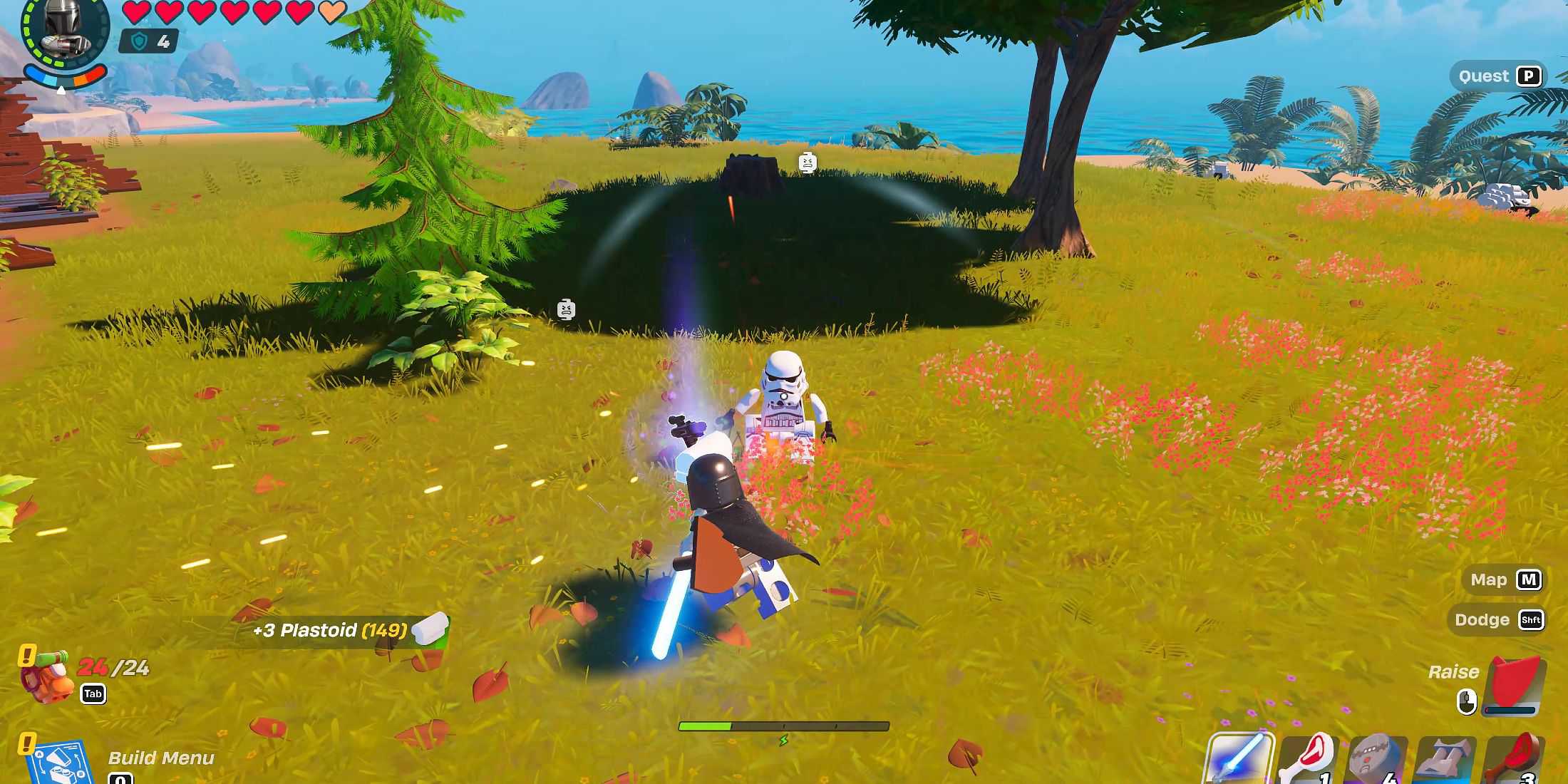 how to get an E-11 Blaster from a Stormtrooper in LEGO Fortnite - 2 