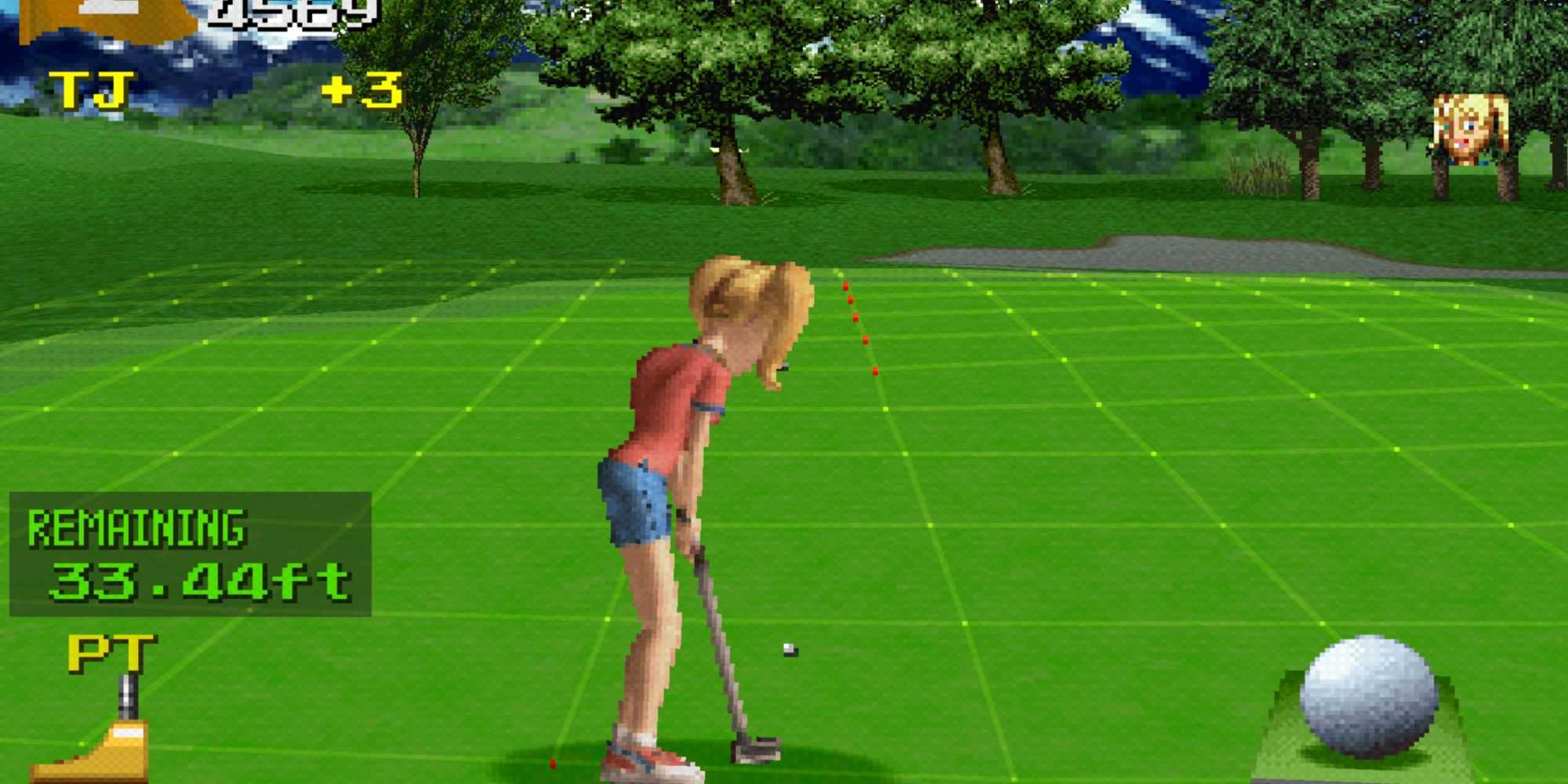 Putting as Sam in Hot Shots Golf 2