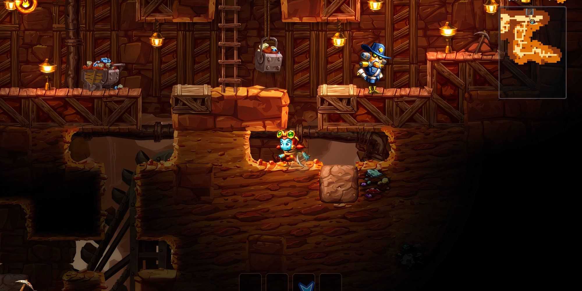 Digging underground in SteamWorld Dig 2