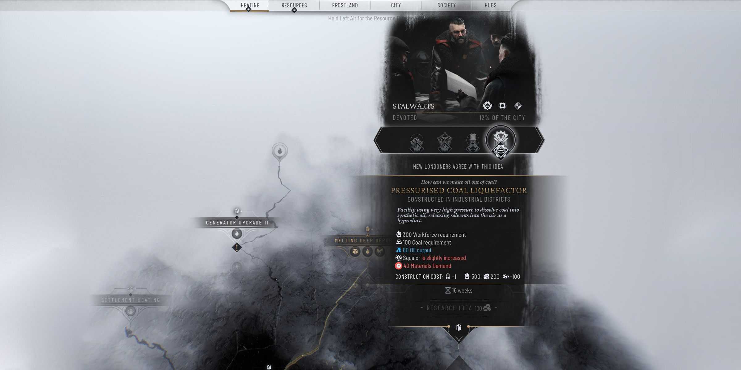 Como converter carvão em óleo no Frostpunk 2