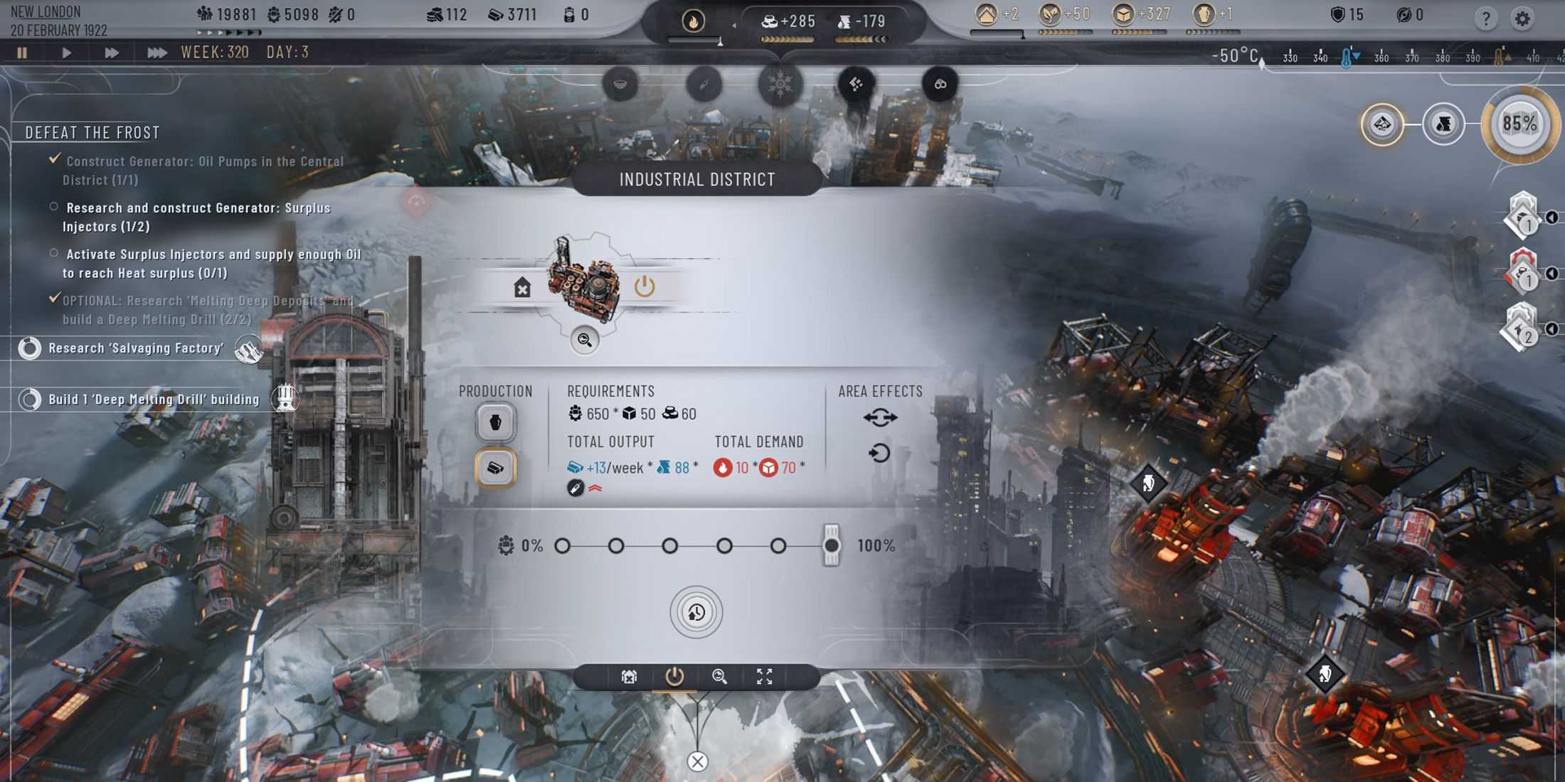 Como usar liquefatores de carvão em Frostpunk 2