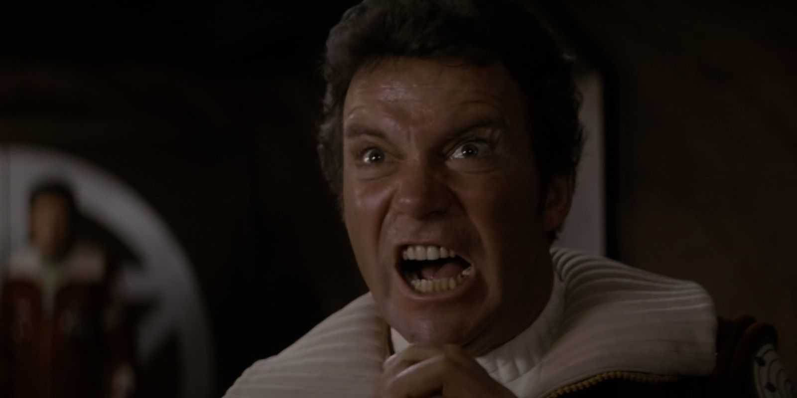 Um Kirk gritando em The Wrath of Khan.