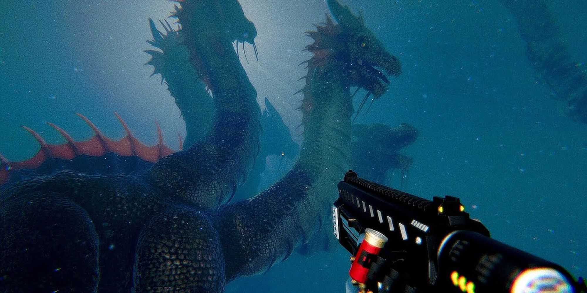 Death In The Water 2, looking at a Hydra with a weapon.