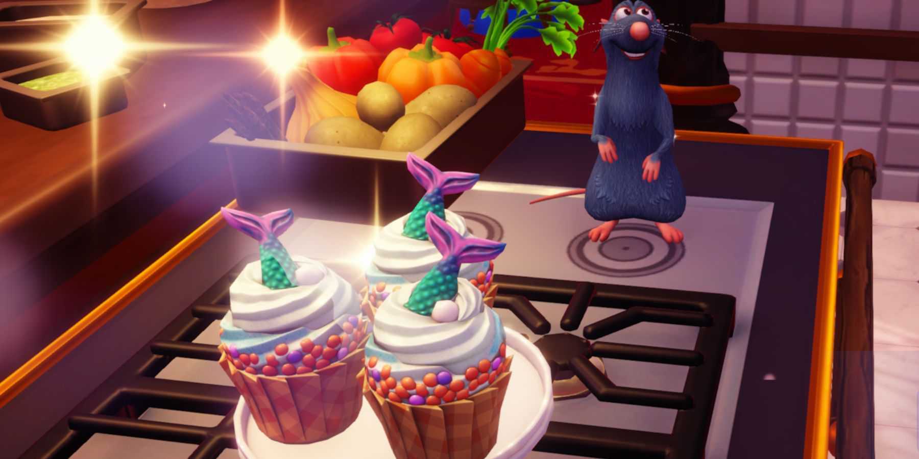 Disney Dreamlight Valley como fazer cupcakes de sereia