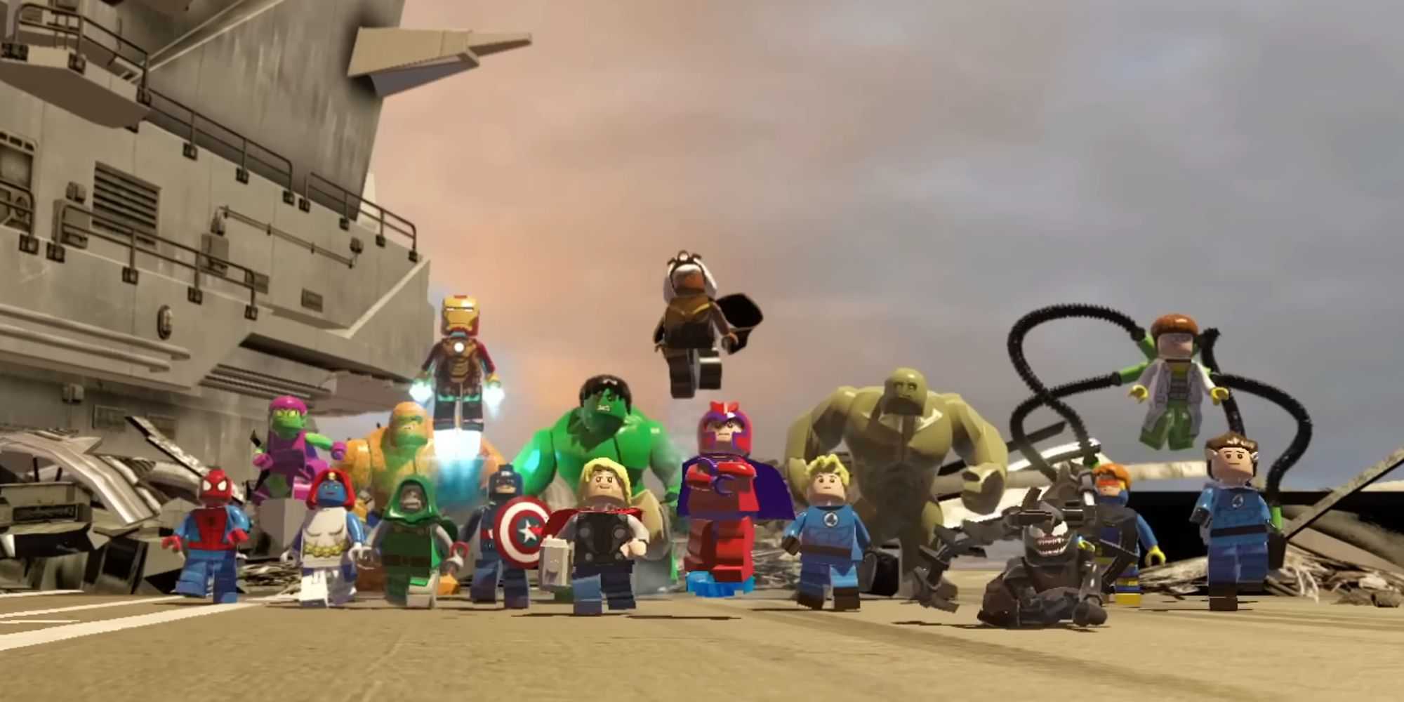 Heroes and villains united as a team LEGO Marvel Super Heroes 2