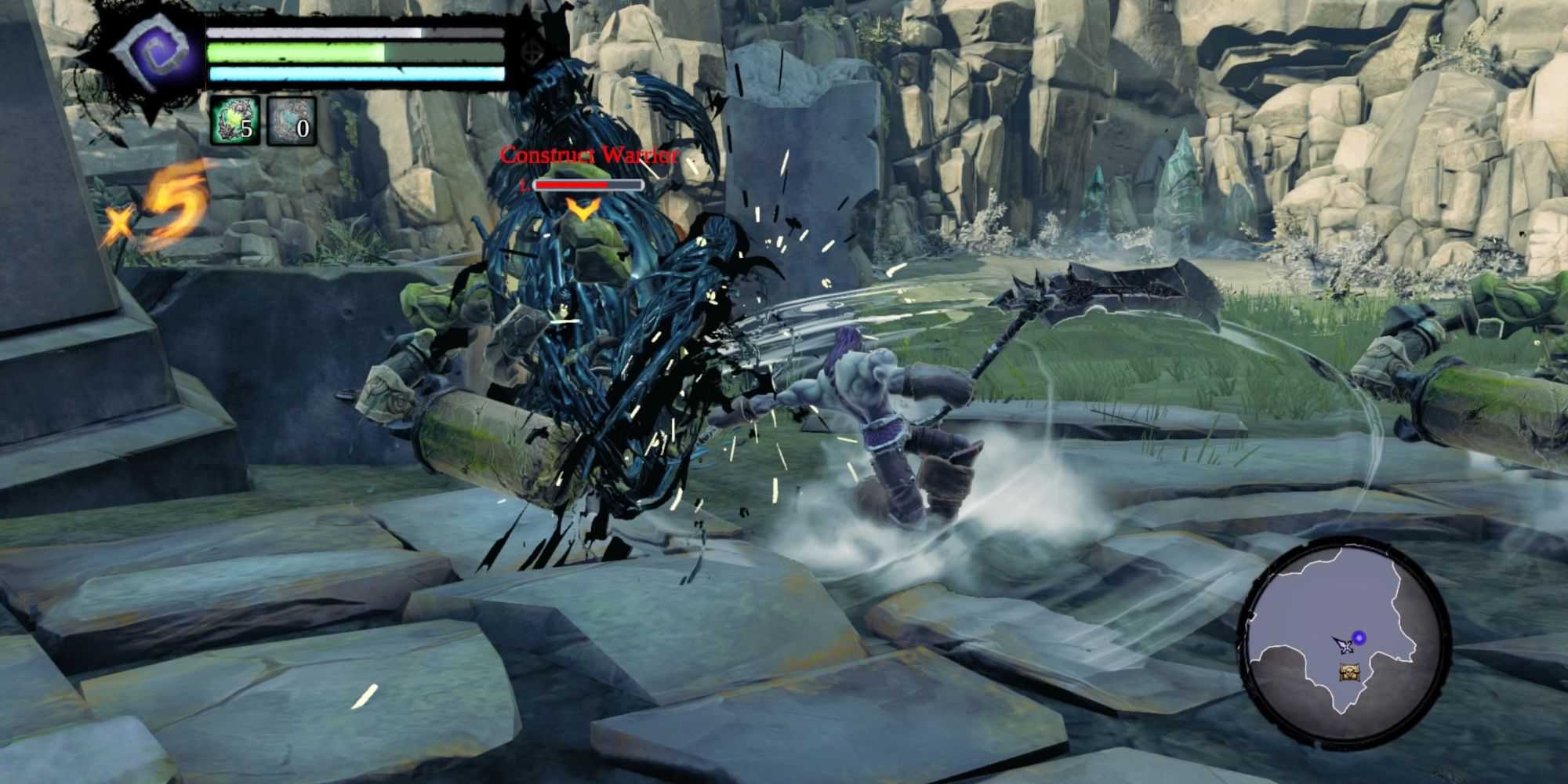 Fighting enemies in Darksiders 2