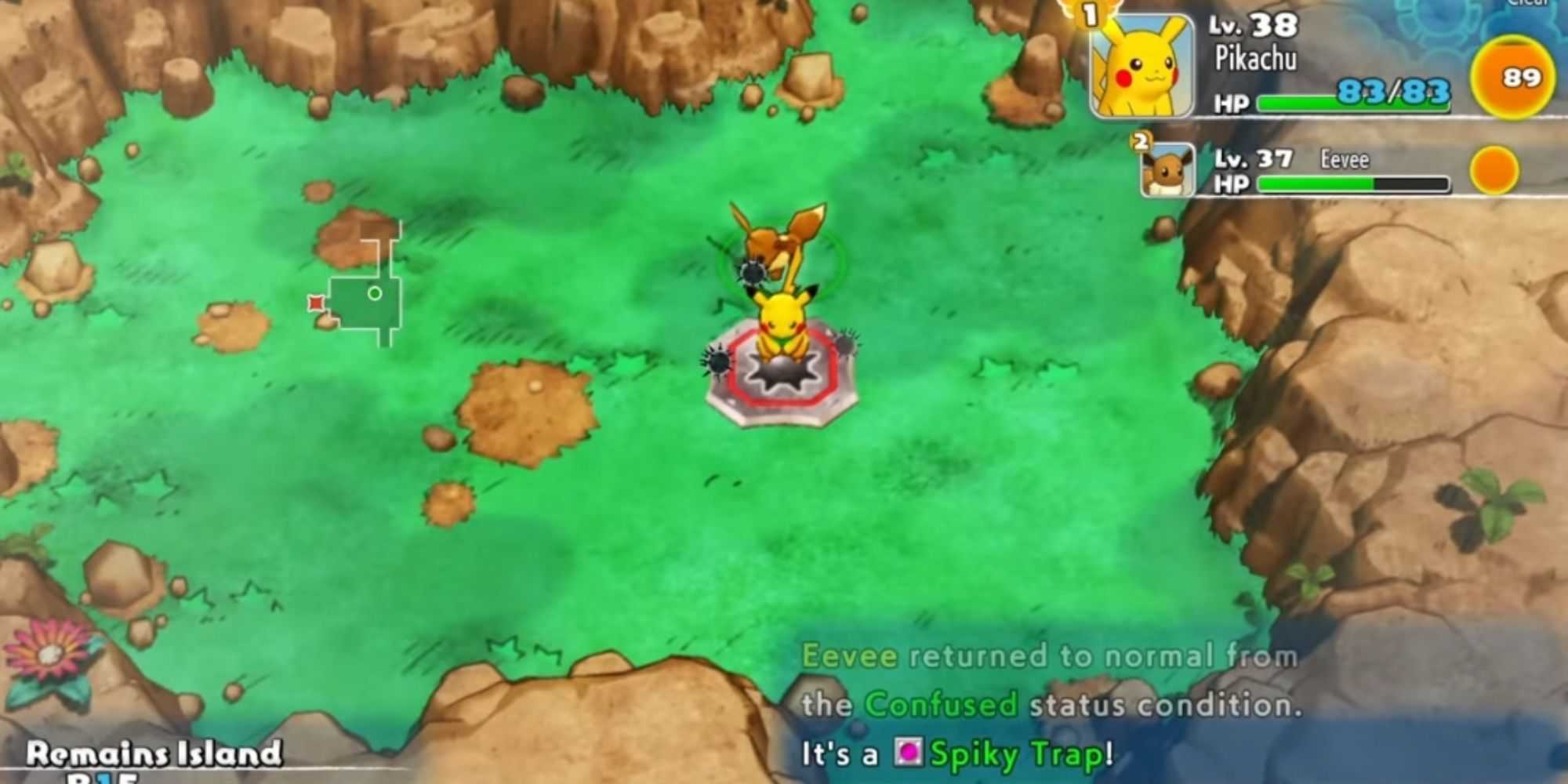 Pikachu stepping on trap