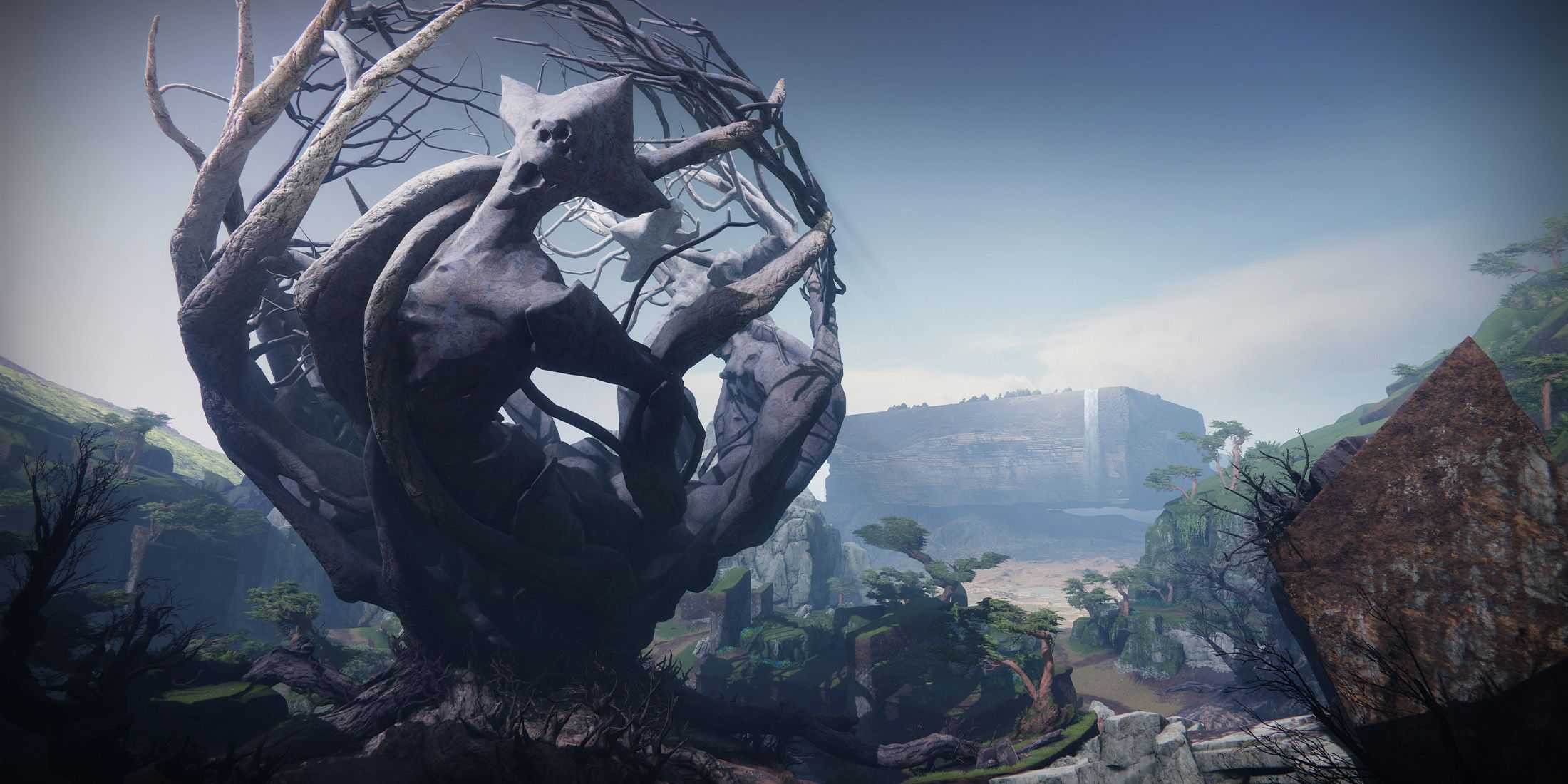 Giant twisted tree in the Pale Heart in Destiny 2