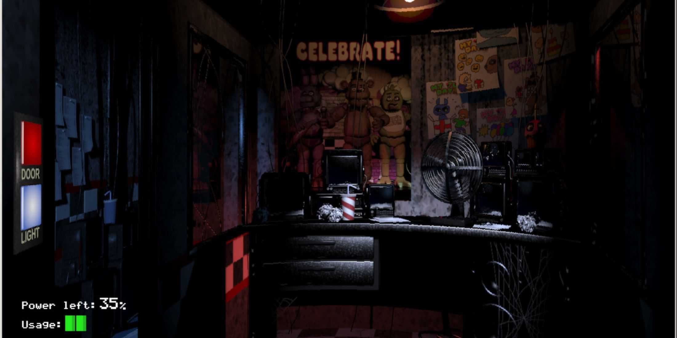 A sala de controle da FNAF