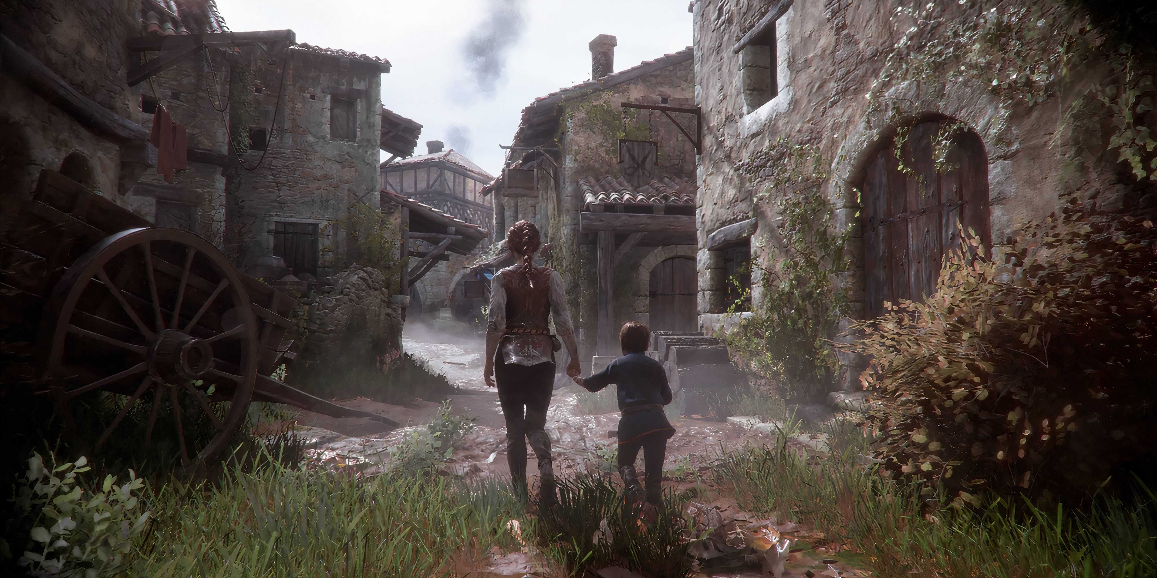 7 Linear Games That Feel Like an Open World Brother and sister enter into a medieval town