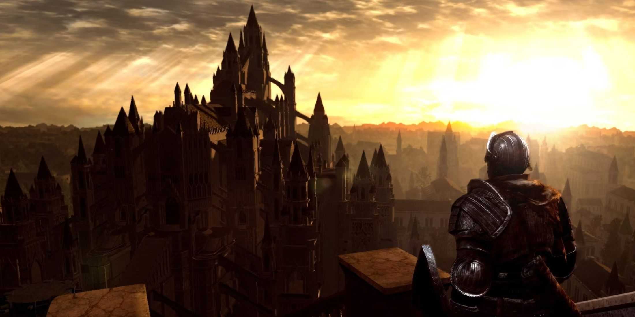 Dark Souls Character Looking Over Anor Londo