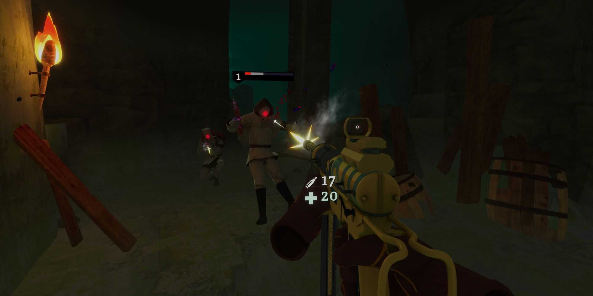 A player shooting in The Light Brigade