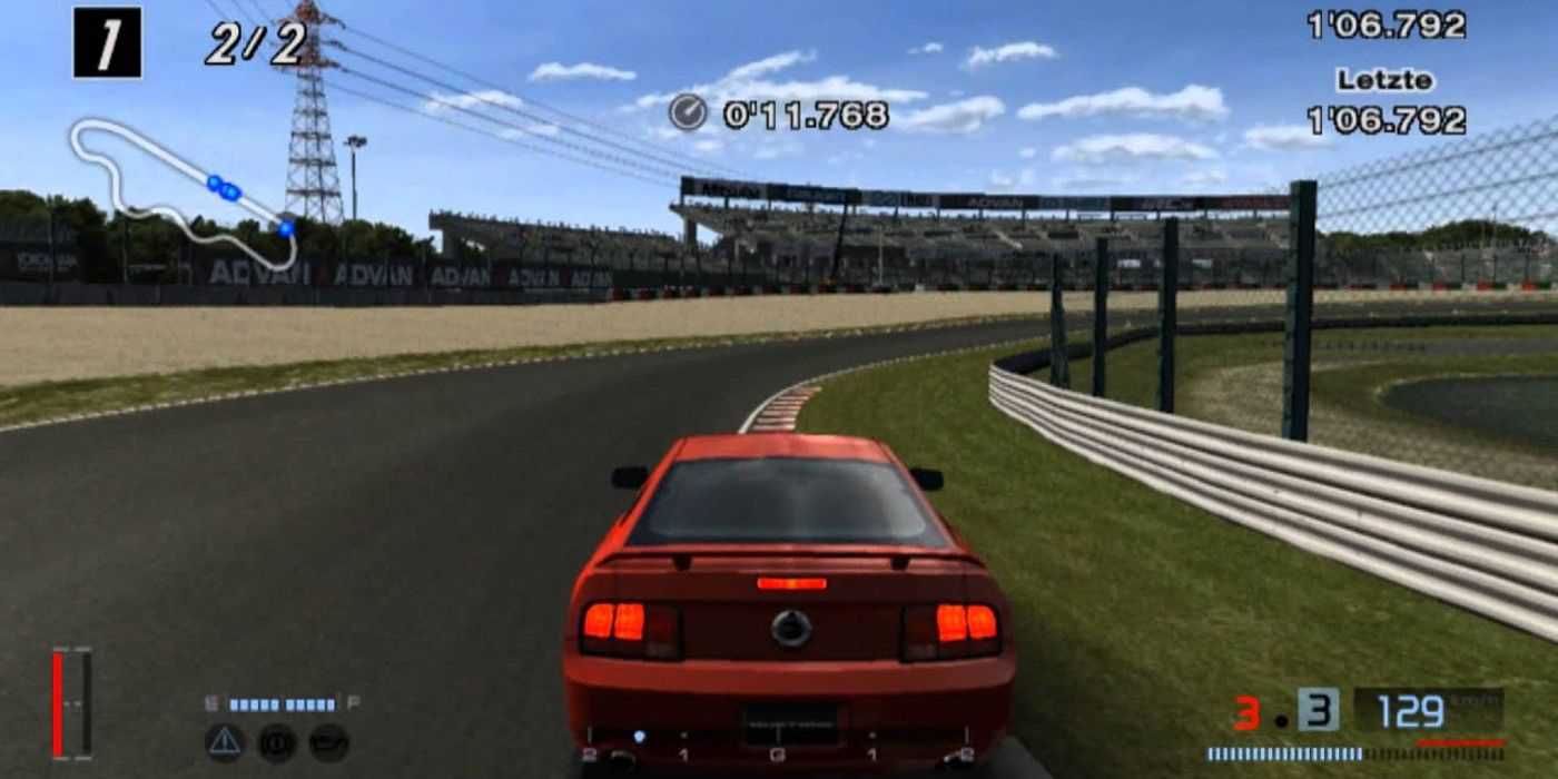 Conduzindo em curva de pista de rali no Gran Turismo 4 PS2