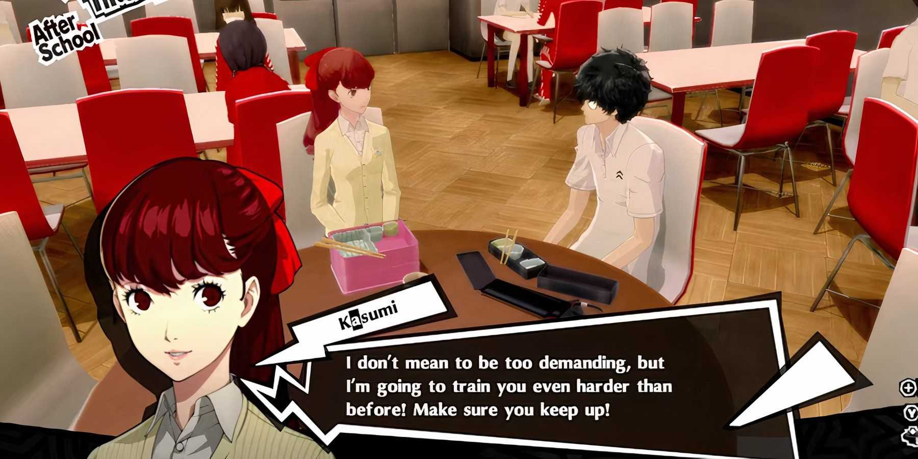 kasumi and joker talking in persona 5 royal