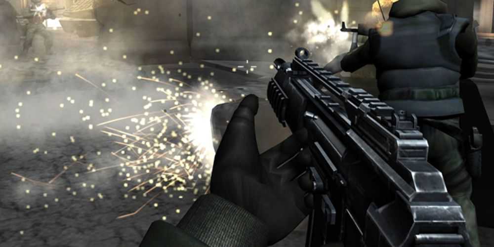 Disparando uma arma em Preto (ps2)