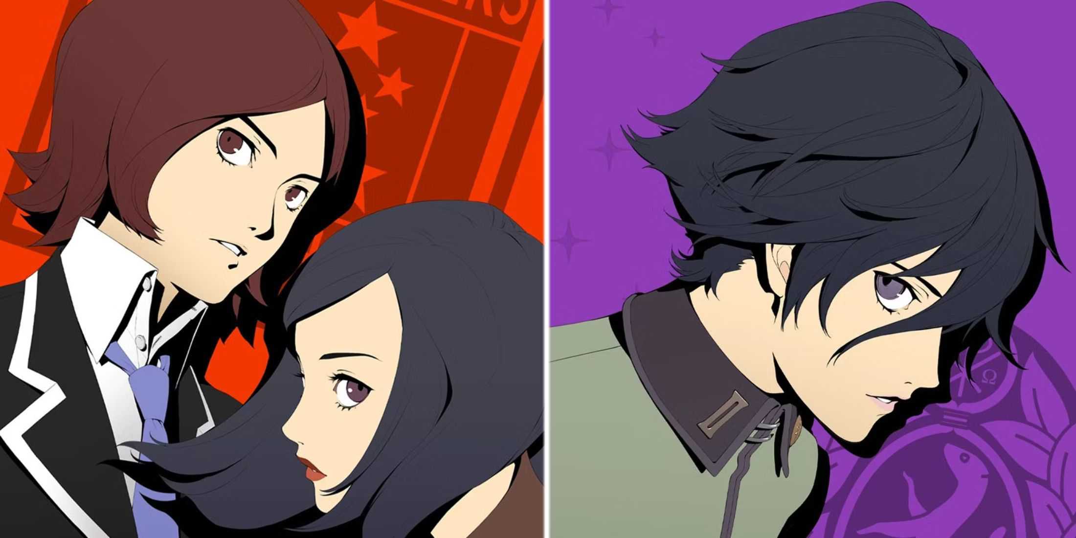 Official art depicting the protagonists of Persona 1 (Revelations: Persona) and the Persona 2 Duology (Innocent Sin and Eternal Punishment)