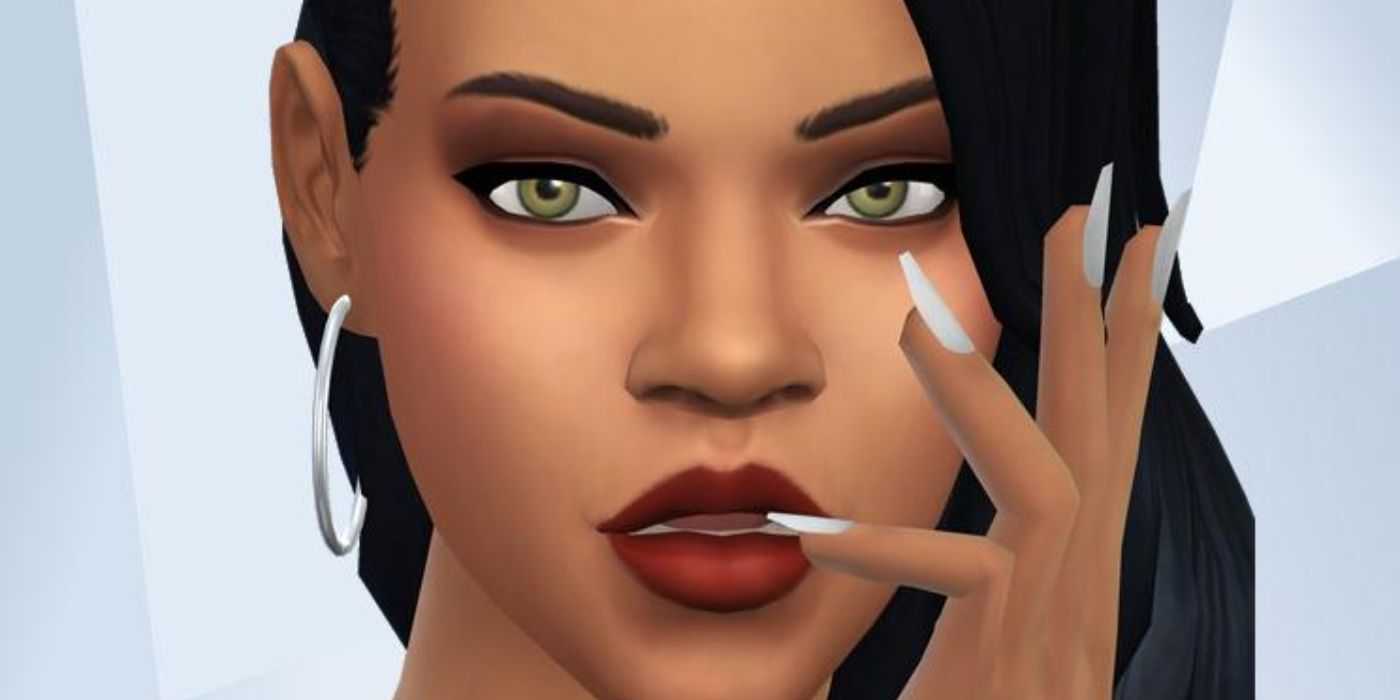 Uma imagem de Rihanna recriada em The Sims 4