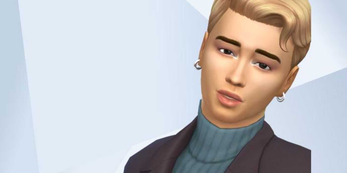 Uma imagem de Park Jimin recriada em The Sims 4