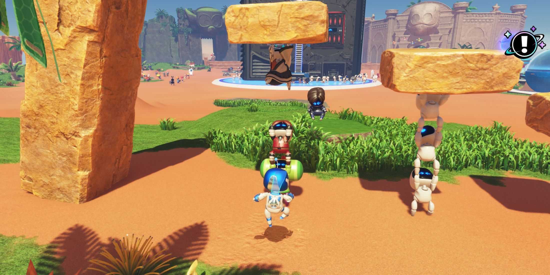 Astro Bot expulsando outro Bot de sua Torre