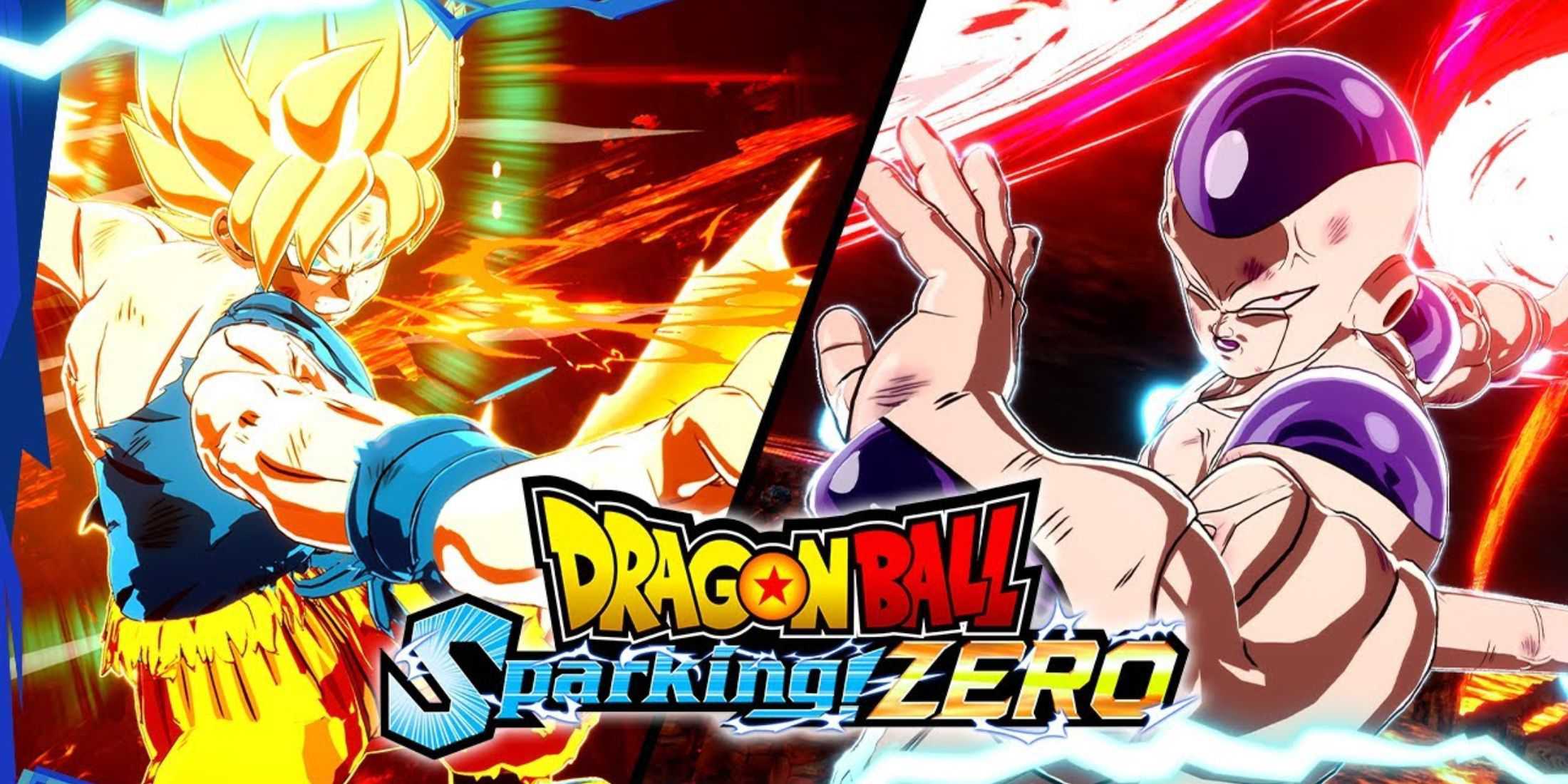 Imagem promocional oficial do trailer com os personagens Saiyan e Namek Saga em Dragon Ball: Sparking Zero