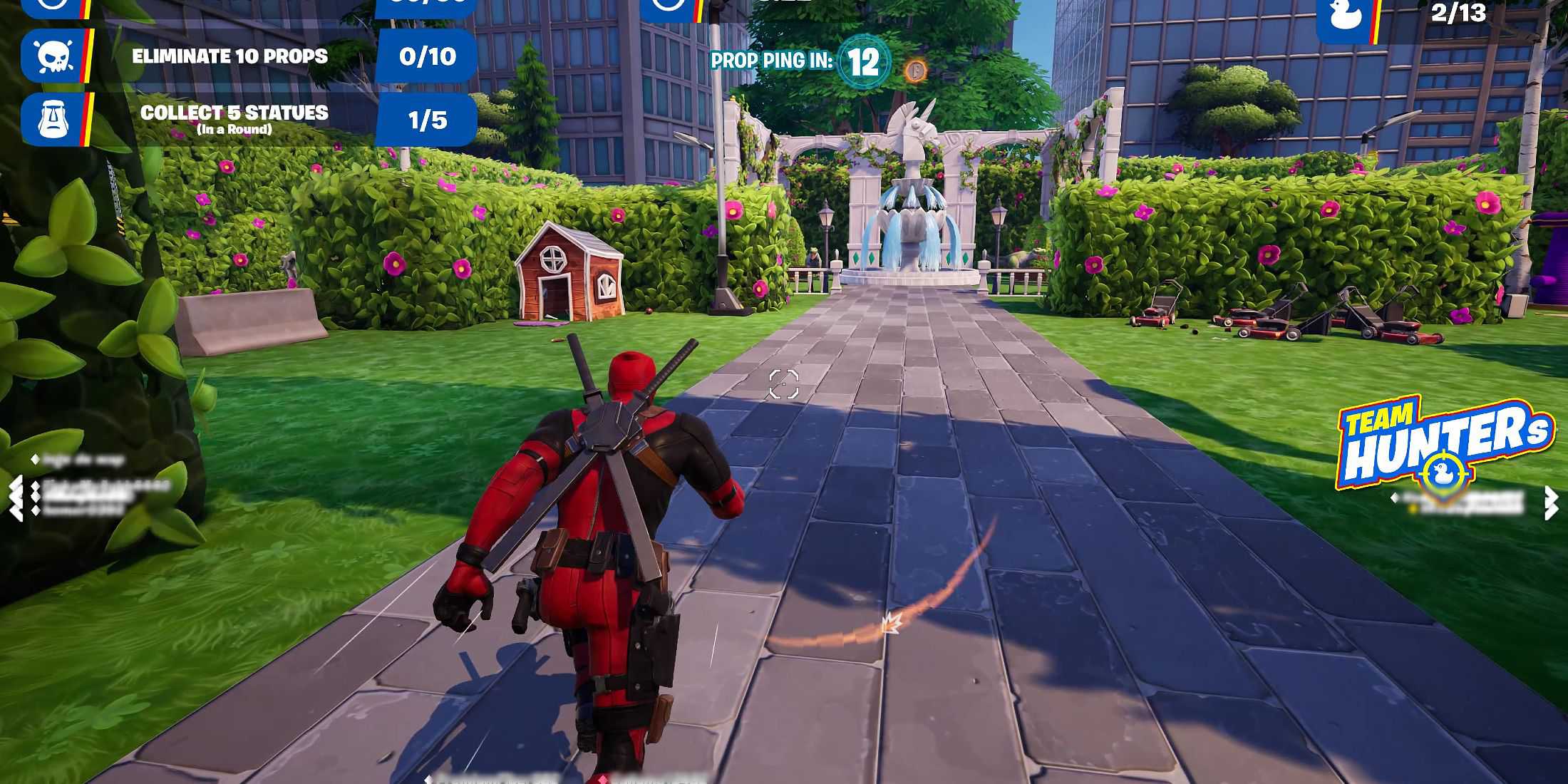 Screenshot showcasing gameplay of the Fortshop Prop Hunt Creative map in Fortnite