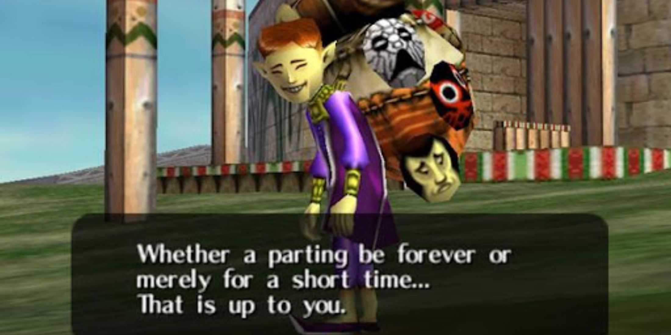 The Mask Salesman bids farewell in Zelda Majoras Mask 