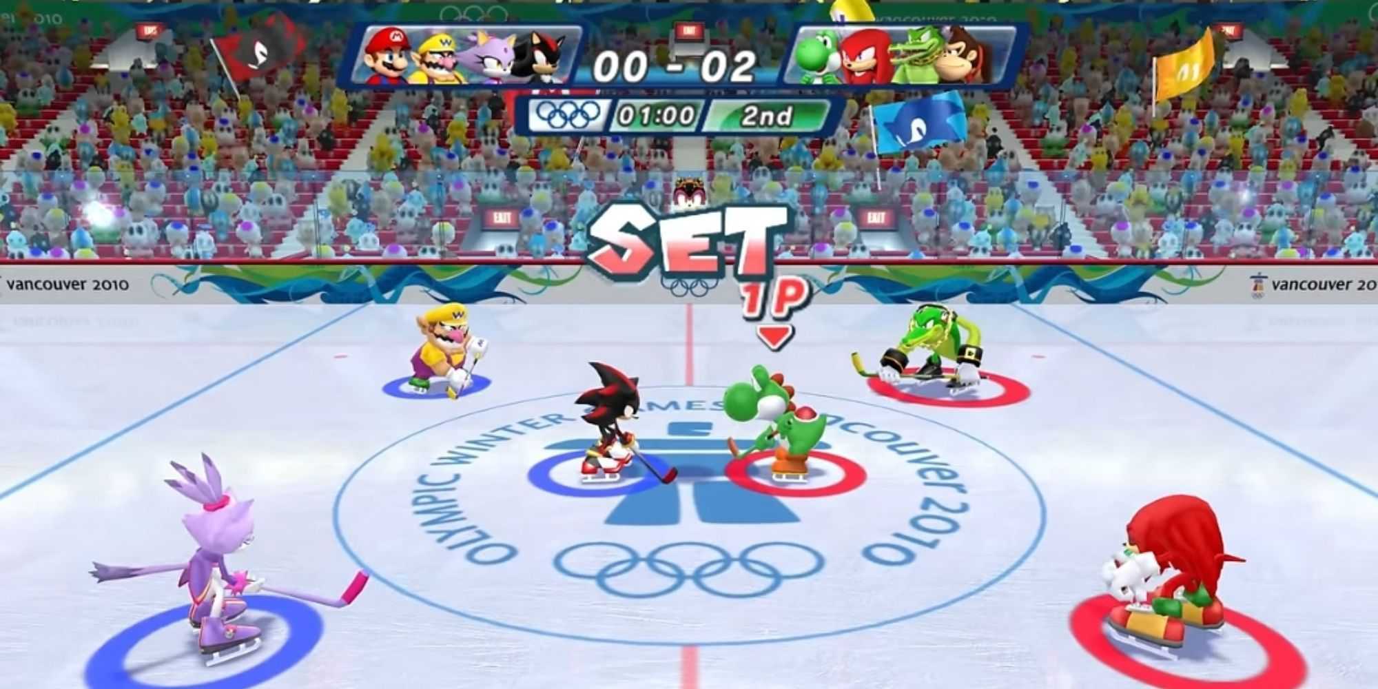 Shadow team and Yoshi team hockey