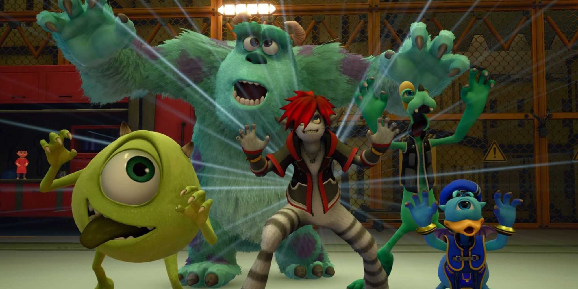 A cutscene featuring characters as monsters in Kingdom Hearts 3