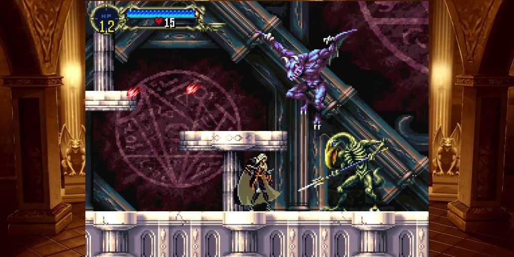 8 franquias de terror com mais jogos O chefe de Castlevania luta contra dois monstros