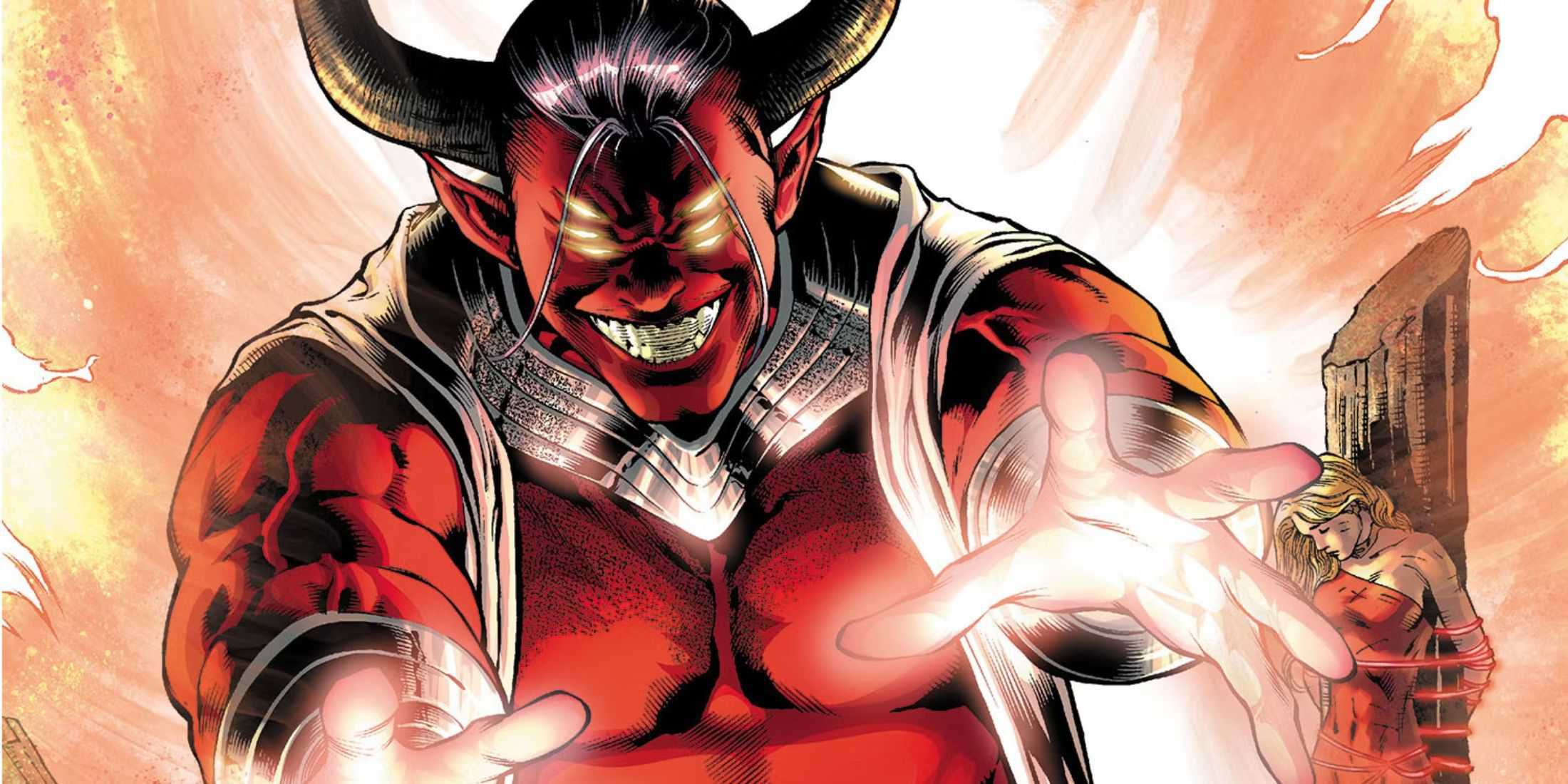 Uma imagem de Trigon da DC Comics