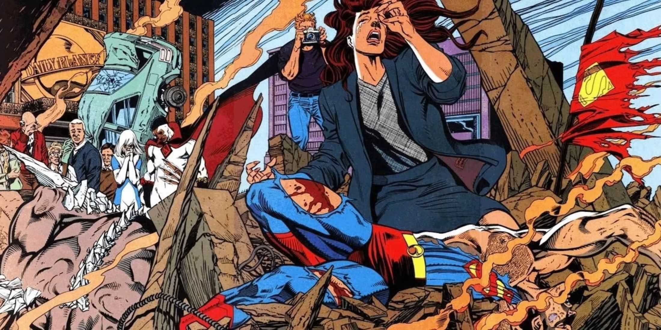 Lois lamentando a morte do super-homem