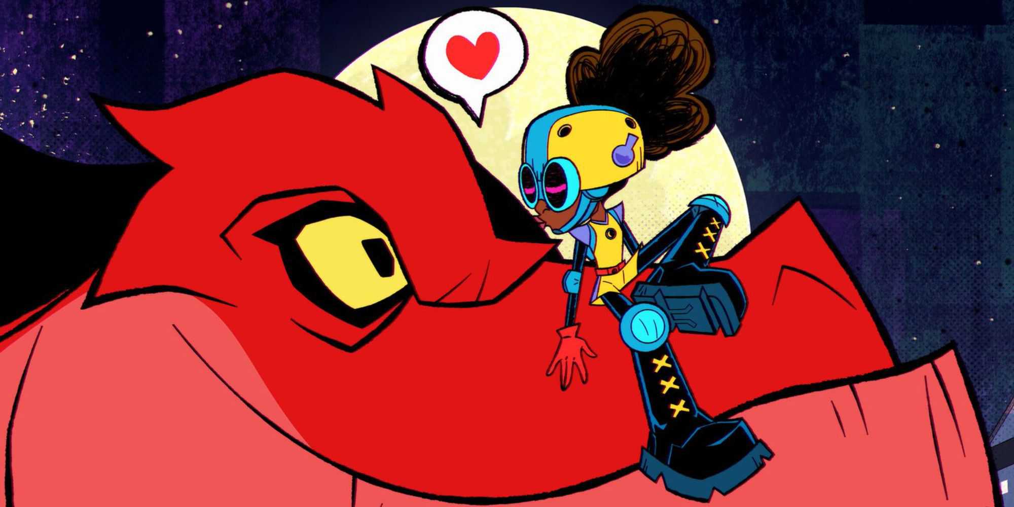 Moon Girl kissing Devil Dinosaur