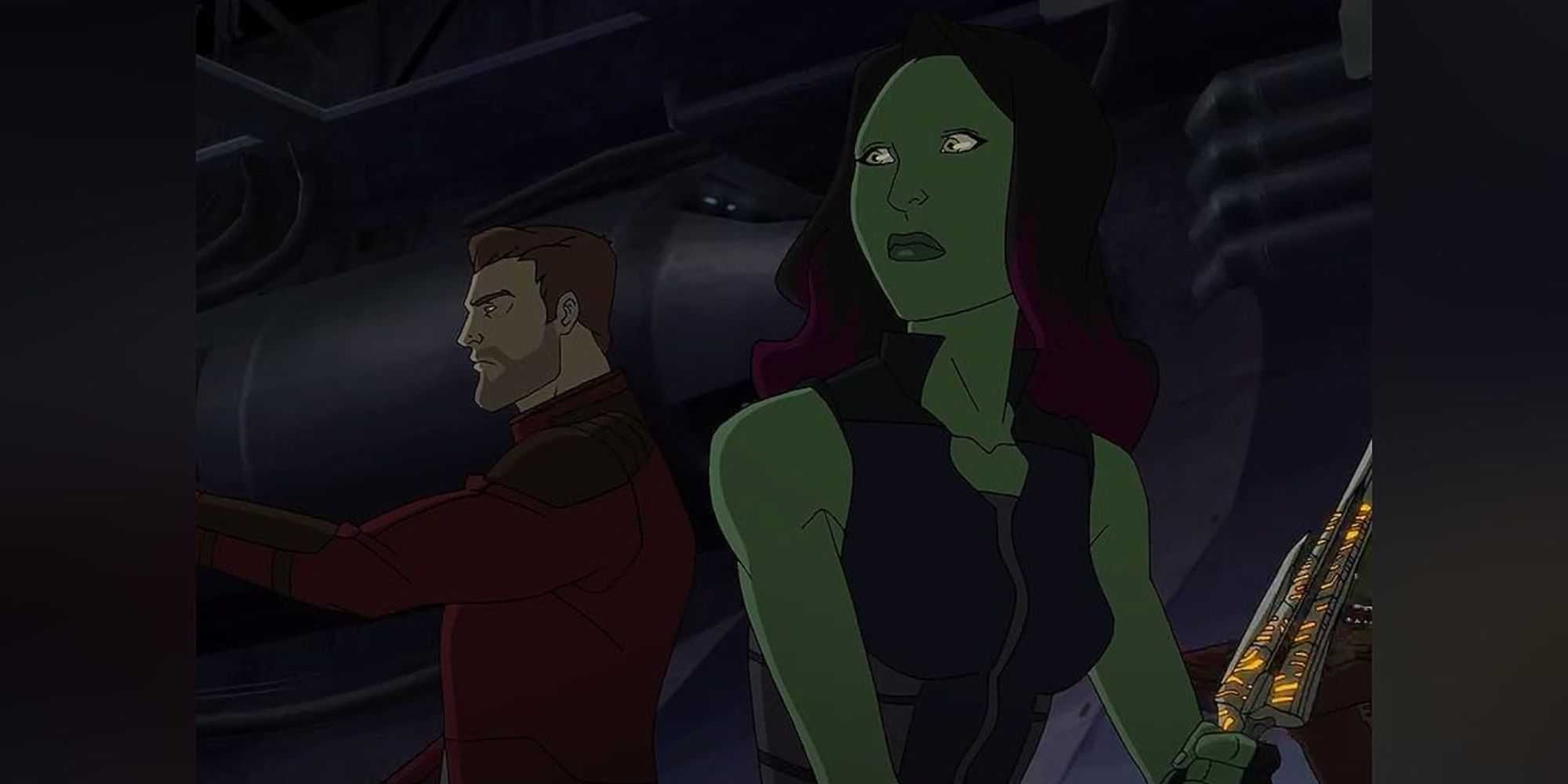 Star-Lord and Gamora on a mission