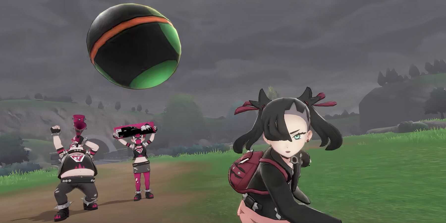 marnie throwing a pokeball