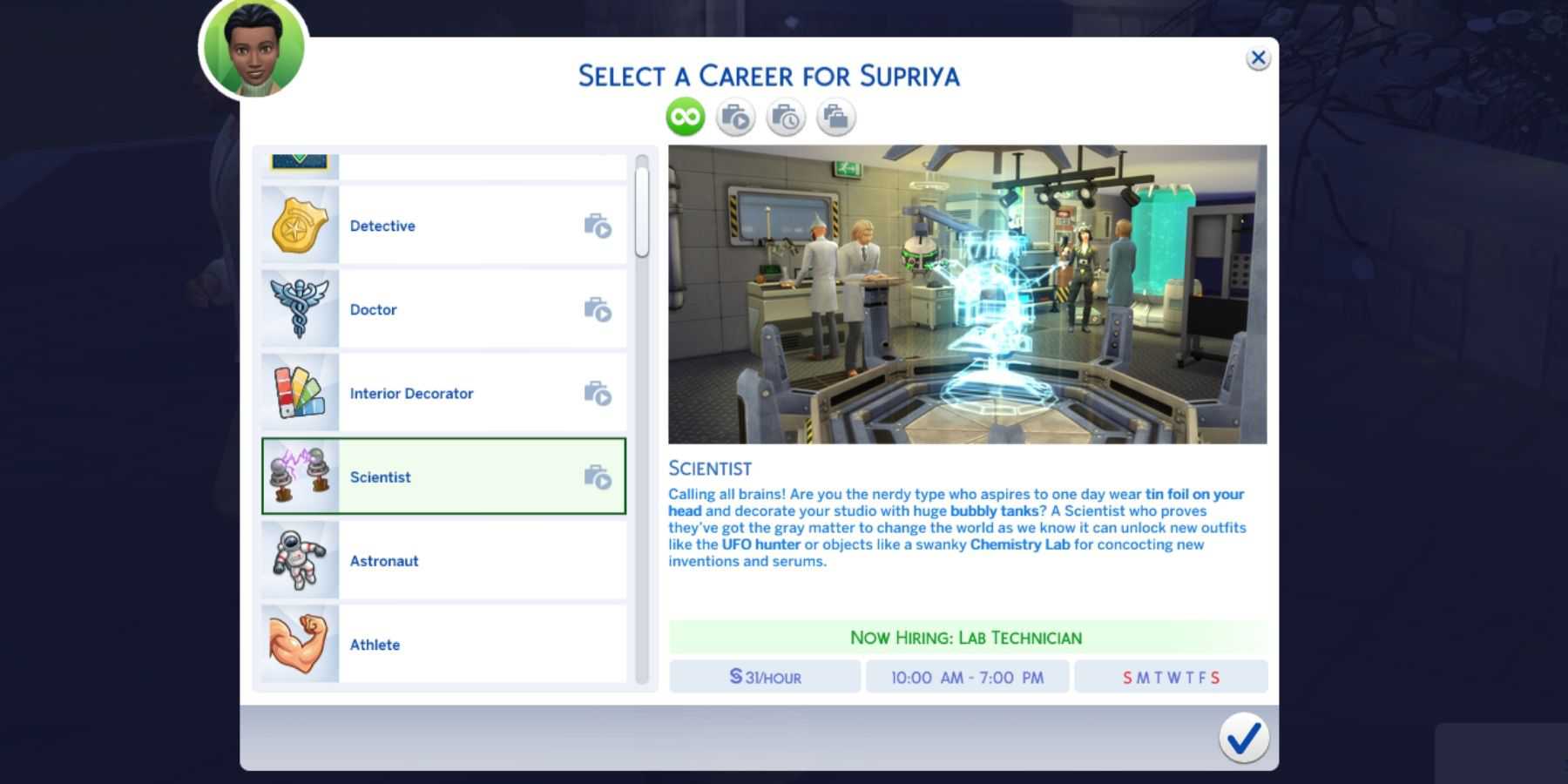 a carreira de cientista no the sims 4