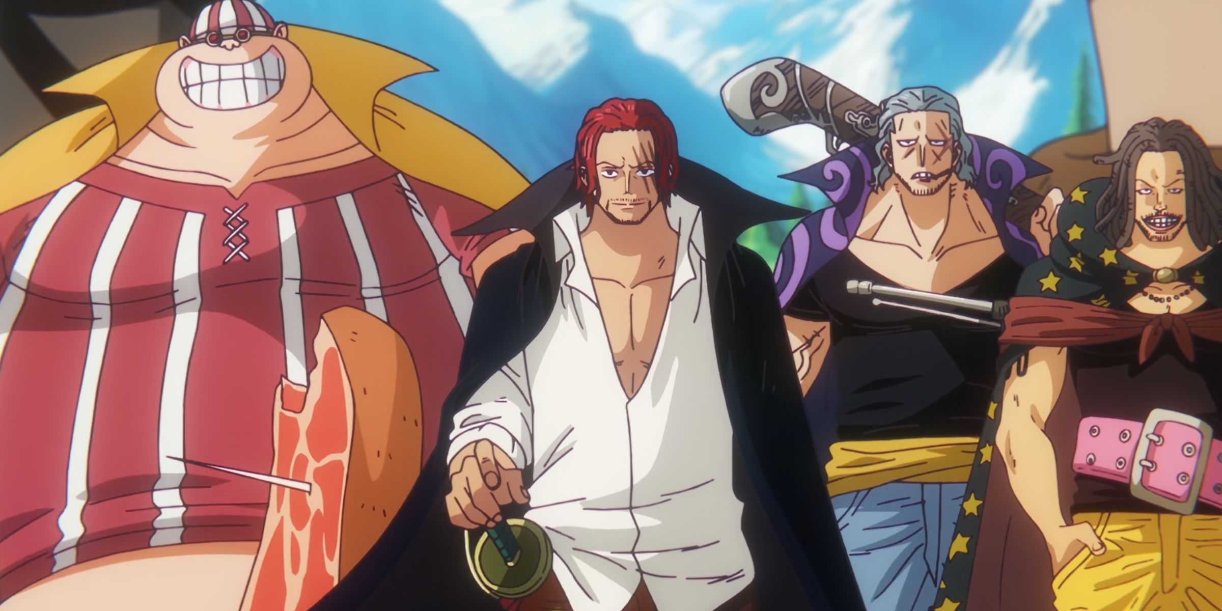 Shanks and Red hair Pirates from One Piece