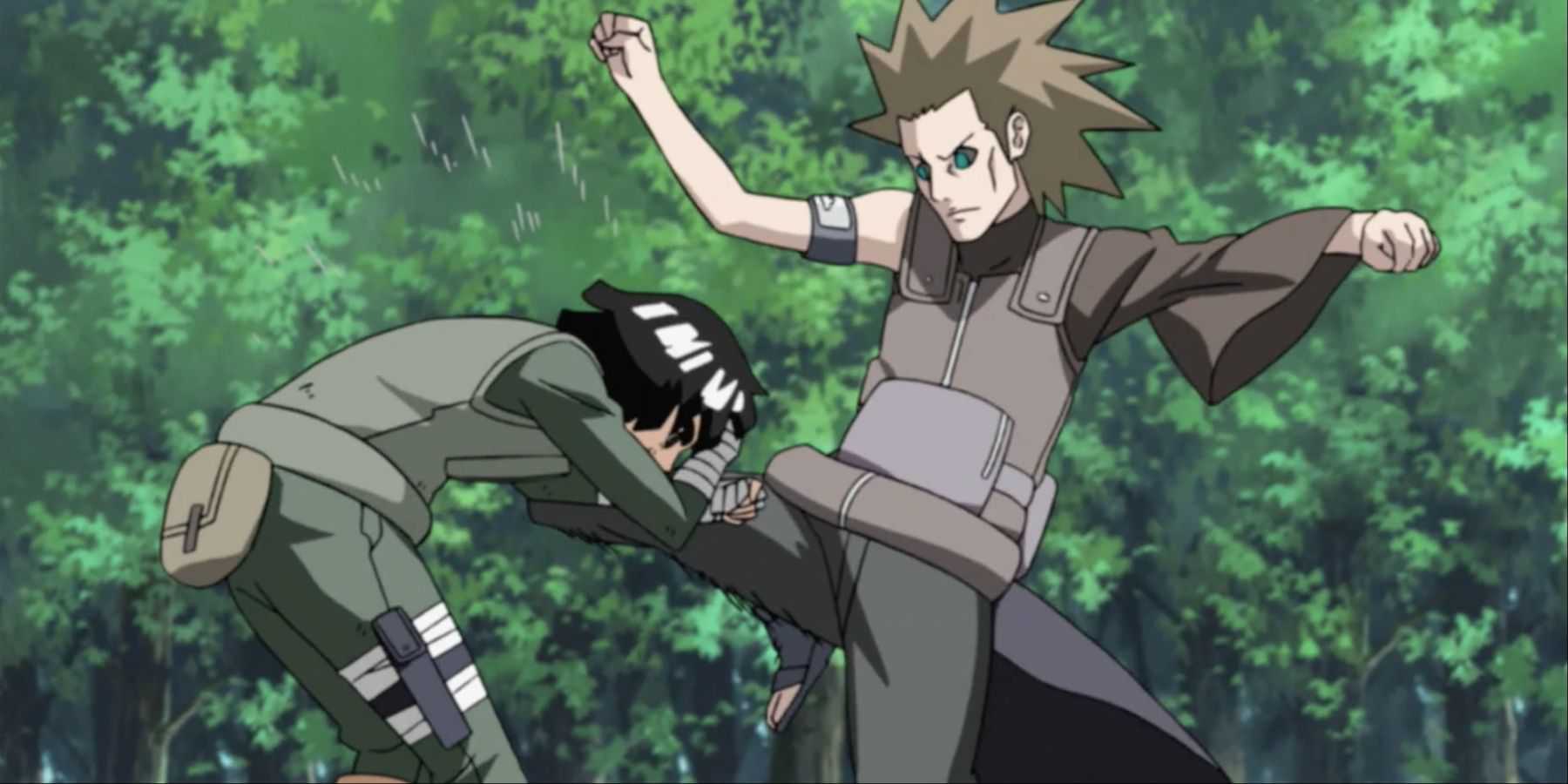 Gari Kicking Rock Lee During Naruto's 4th Great Ninja War