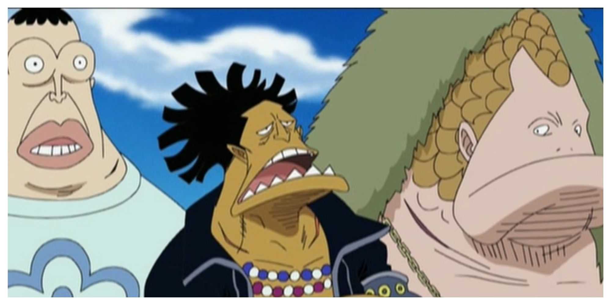 Gyaro, Macro e Tansui, uma tripulação pirata de três homens em One Piece