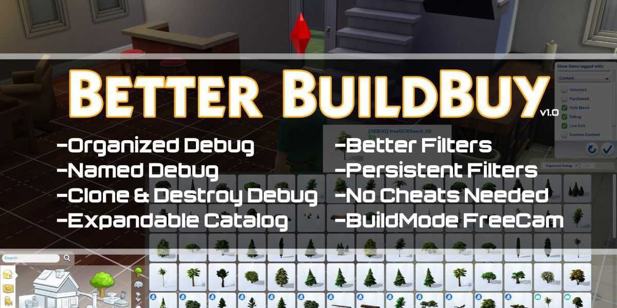 Recursos do Better BuildBuy Mod do TwistedMexi