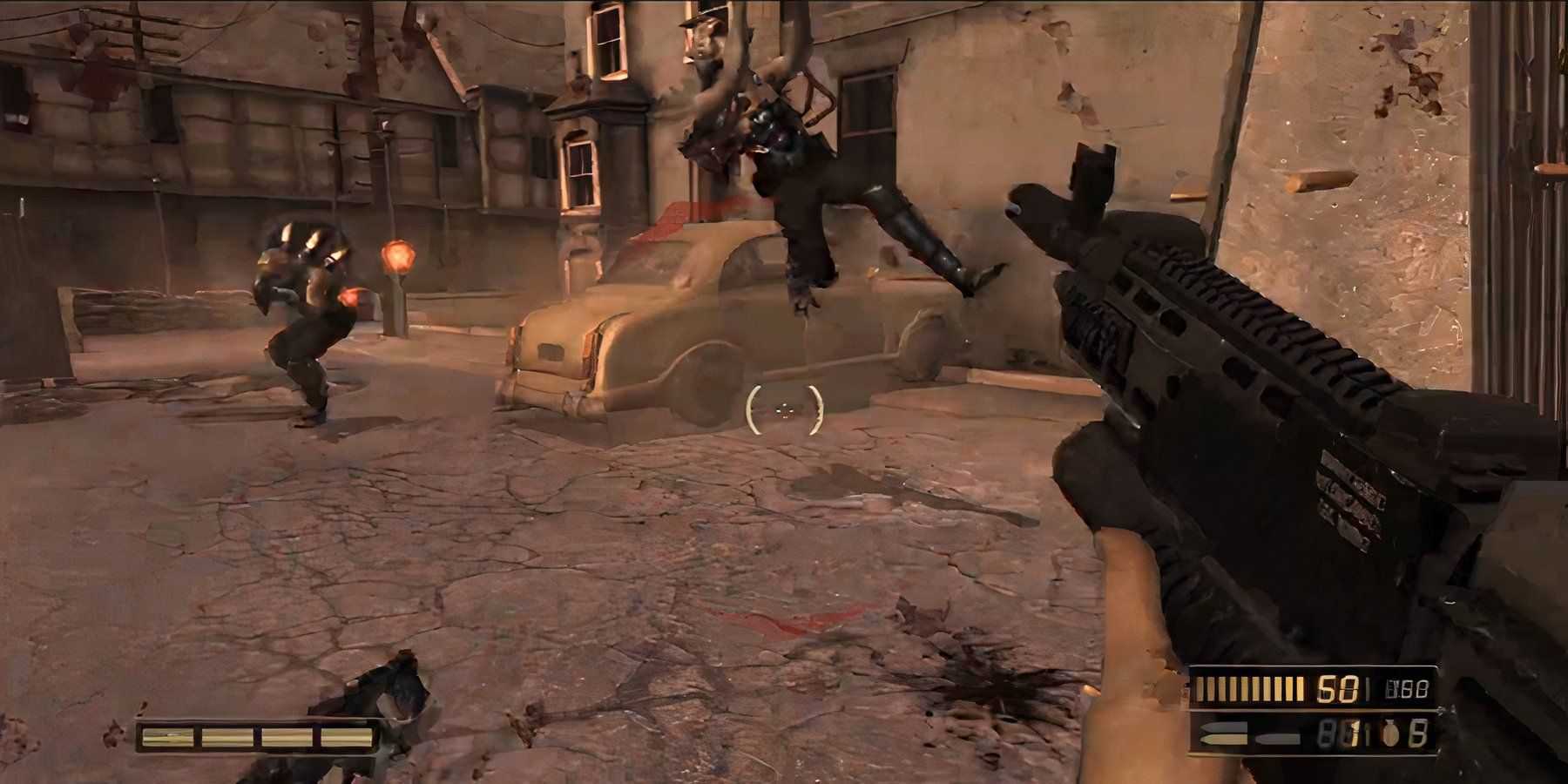 the player shooting chimera