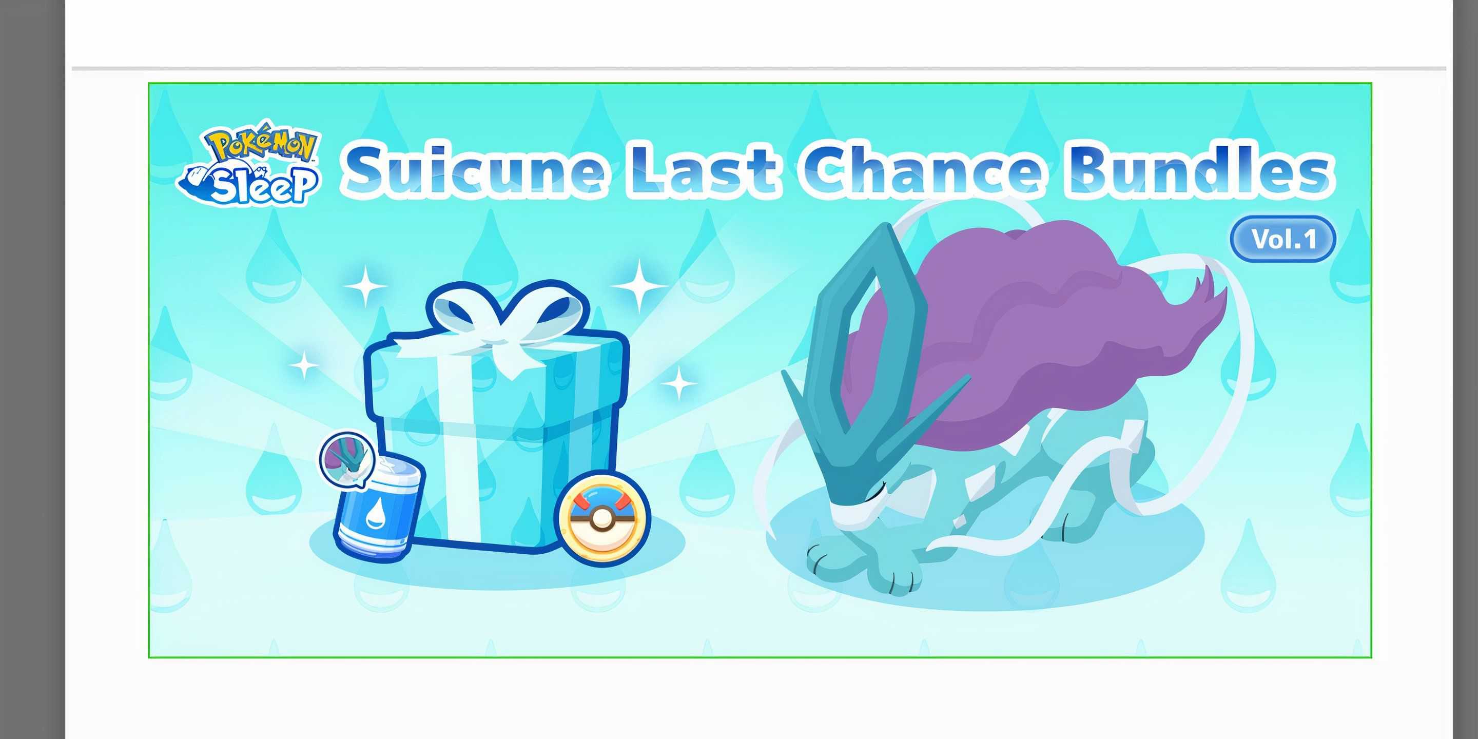 pokemon sleep suicune event mane bundle