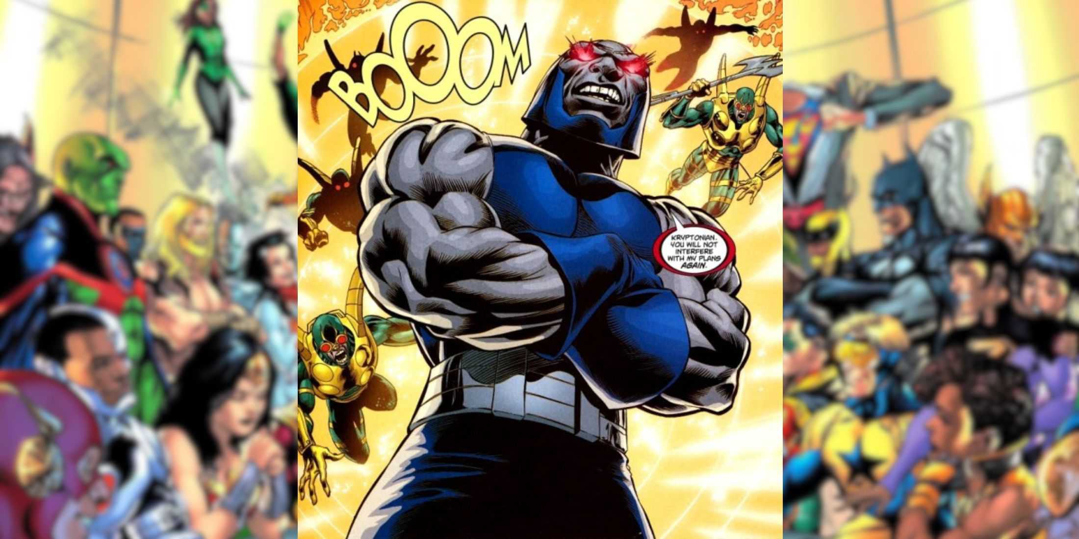 Uma imagem de Pre Crisis Darkseid em New Gods #1 (fevereiro de 1971)