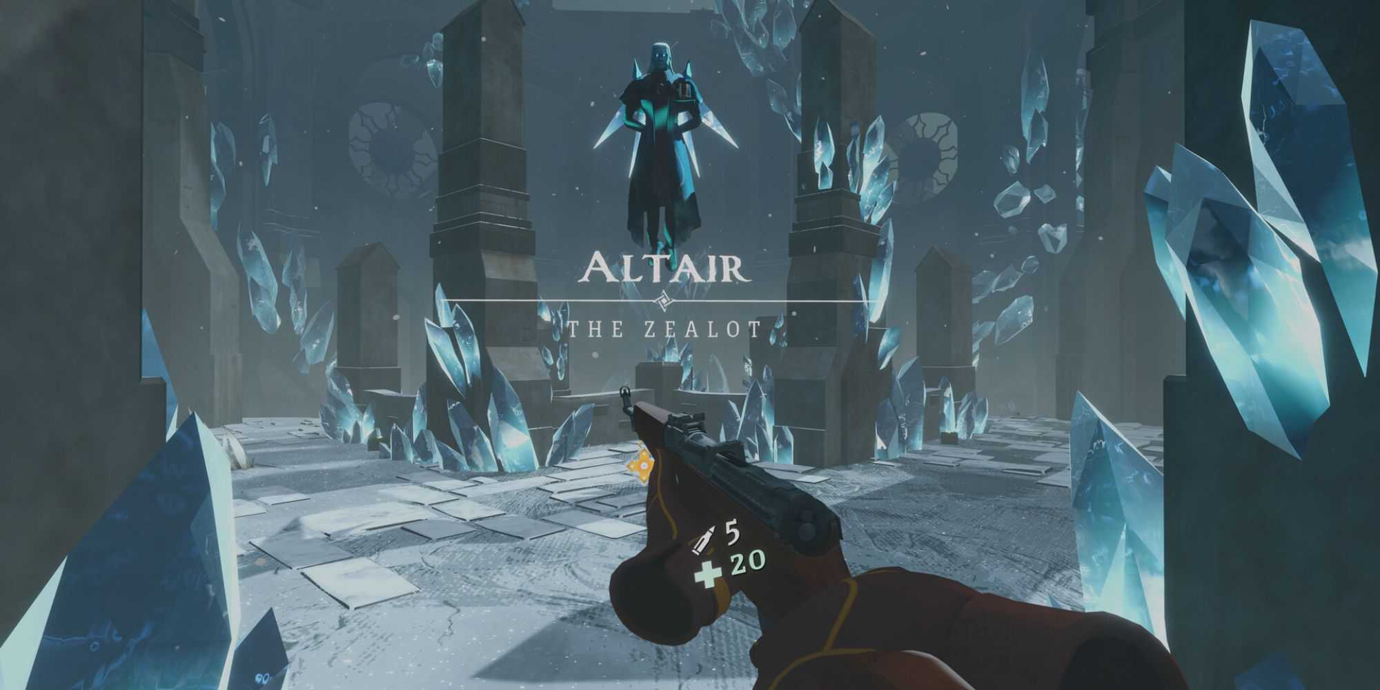 A player meeting the Boss Altair in The Light Brigade