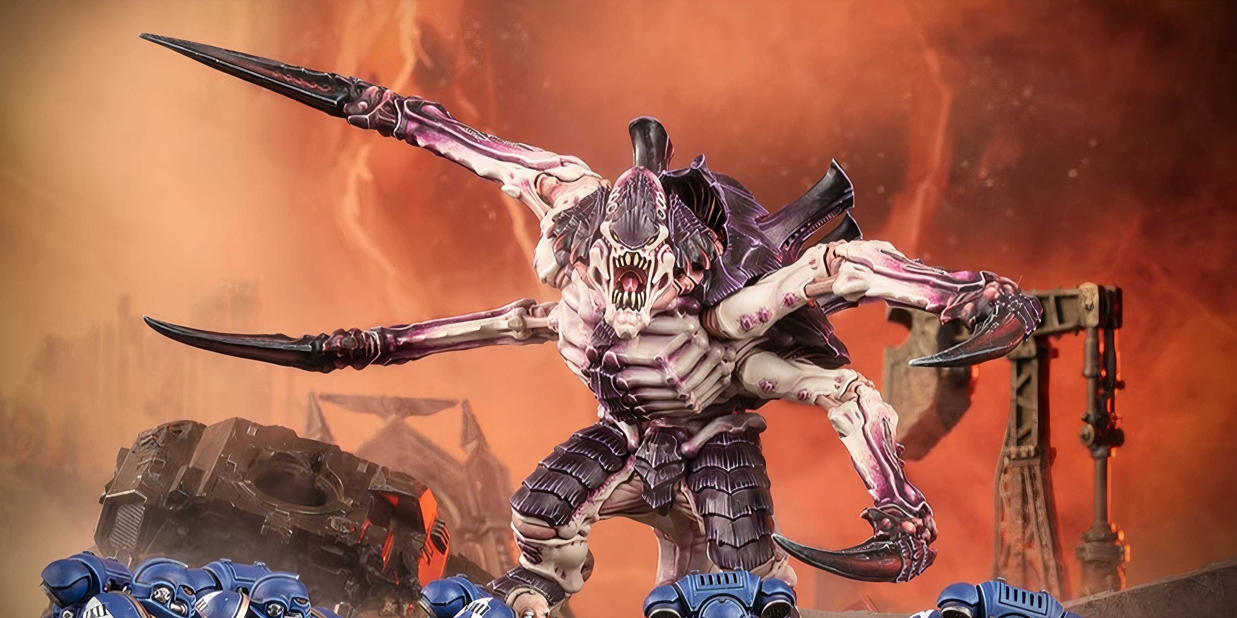 Warhammer 40k: 7 razões para jogar Tyranids. Modelo de um Screamer Killer atacando Space Marines