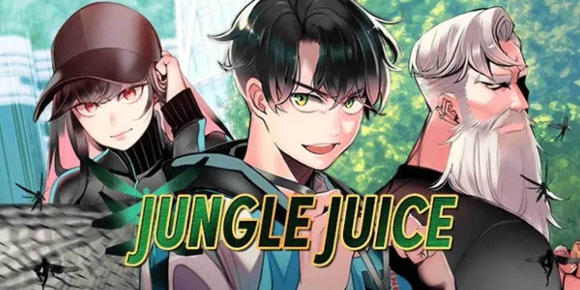 capa do manhwa três personagens na selva juice